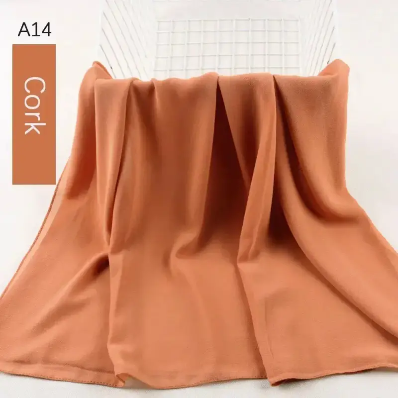 Muslim Pearl Chiffon Head Scarf Lavender Gray A35 - Image 12