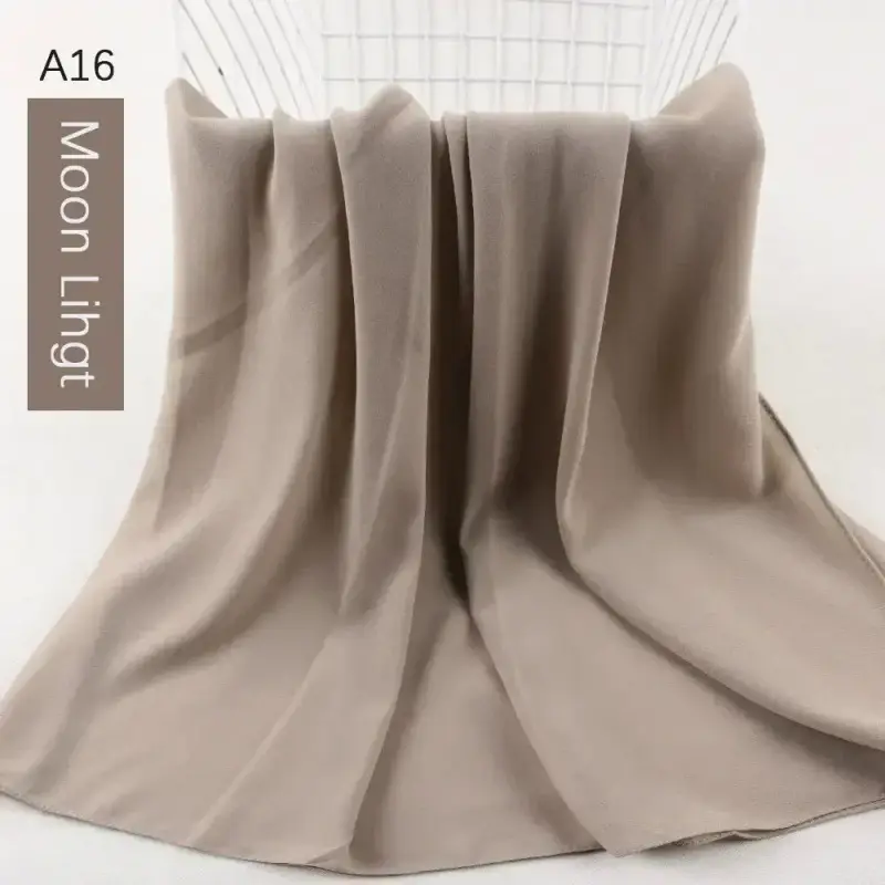 Muslim Pearl Chiffon Head Scarf Lavender Gray A35 - Image 14