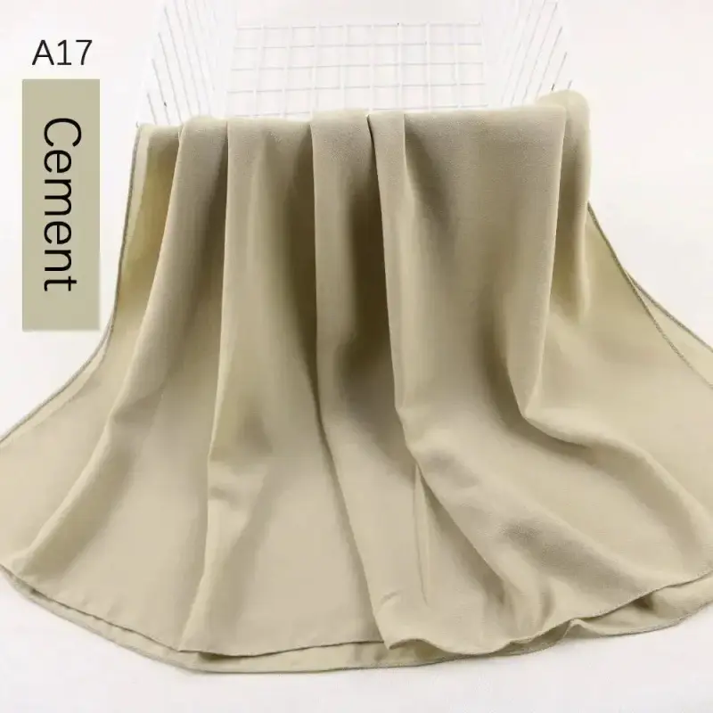 Muslim Pearl Chiffon Head Scarf Lavender Gray A35 - Image 15