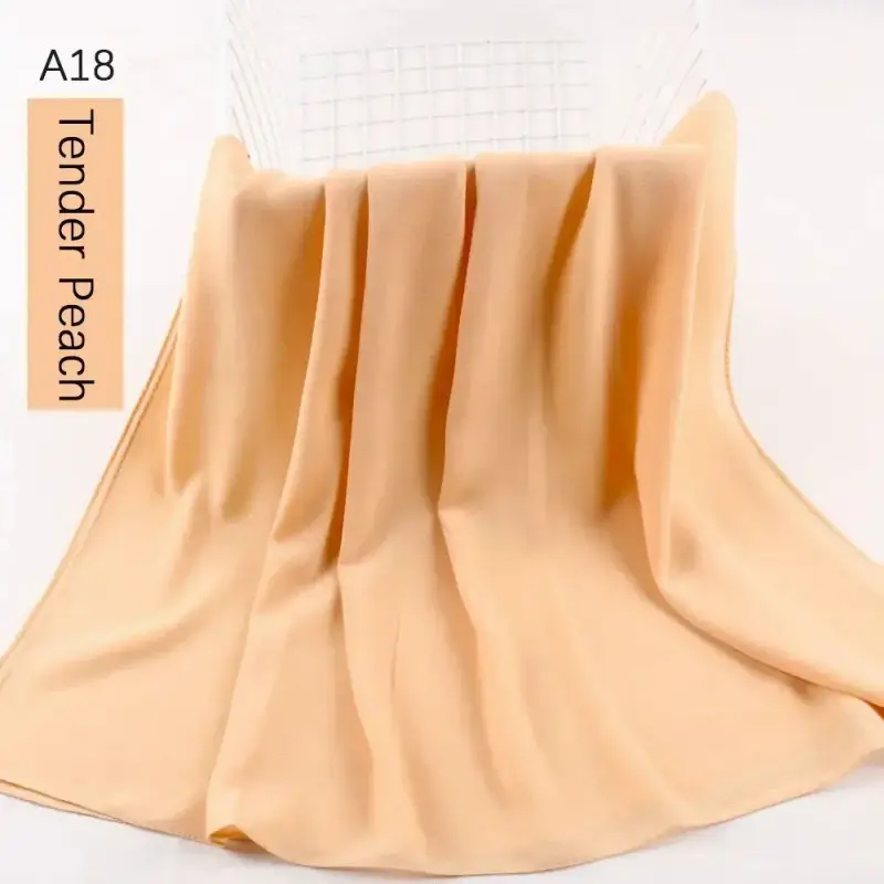 Muslim Pearl Chiffon Head Scarf Lavender Gray A35 - Image 16