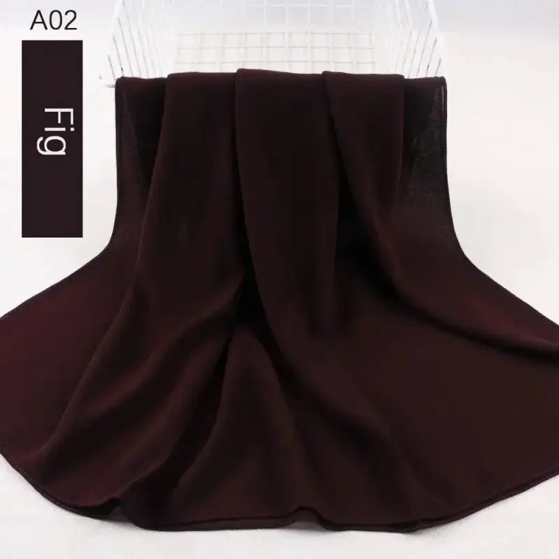 Muslim Pearl Chiffon Head Scarf Lavender Gray A35 - Image 2