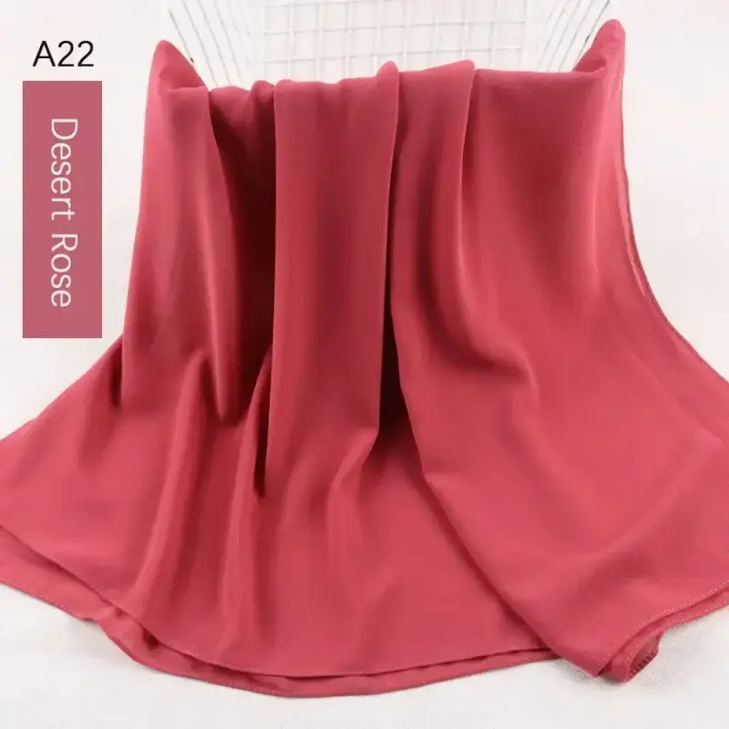 Muslim Pearl Chiffon Head Scarf Lavender Gray A35 - Image 20