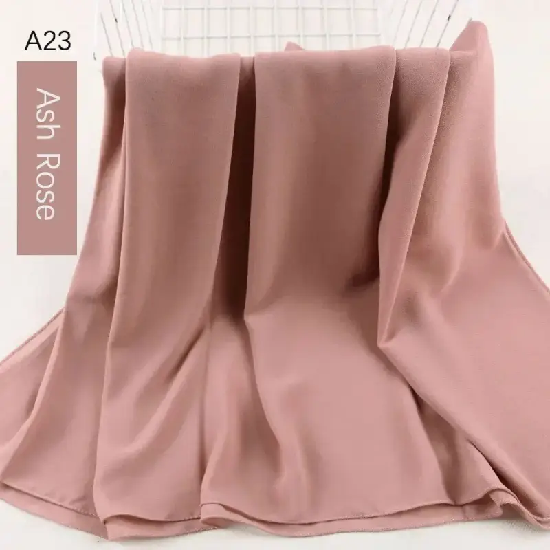 Muslim Pearl Chiffon Head Scarf Lavender Gray A35 - Image 21