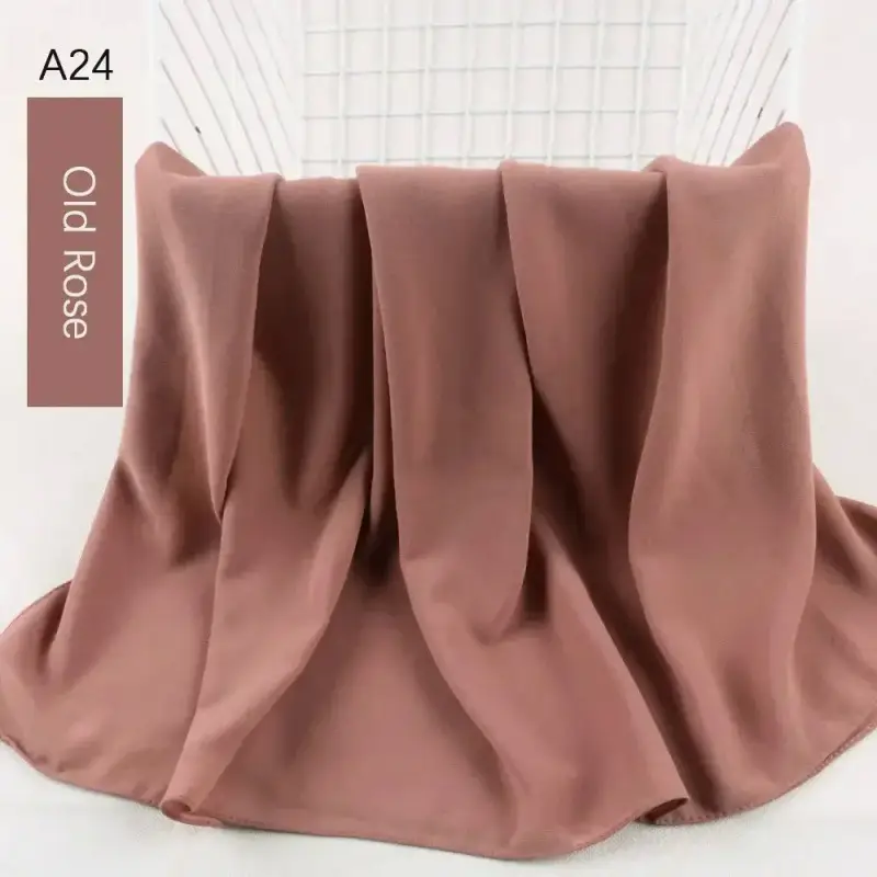 Muslim Pearl Chiffon Head Scarf Lavender Gray A35 - Image 22