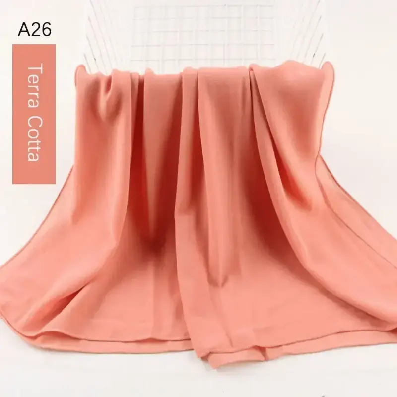 Muslim Pearl Chiffon Head Scarf Lavender Gray A35 - Image 24