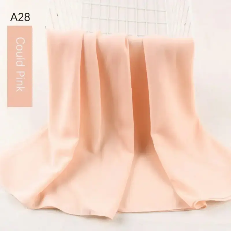 Muslim Pearl Chiffon Head Scarf Lavender Gray A35 - Image 26
