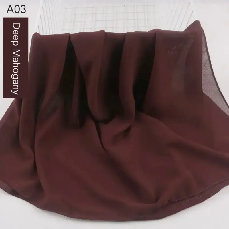 Muslim Pearl Chiffon Head Scarf Lavender Gray A35 - Image 3