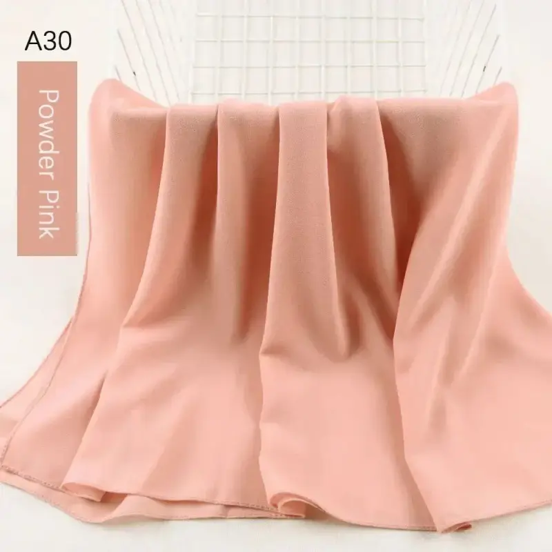 Muslim Pearl Chiffon Head Scarf Lavender Gray A35 - Image 28