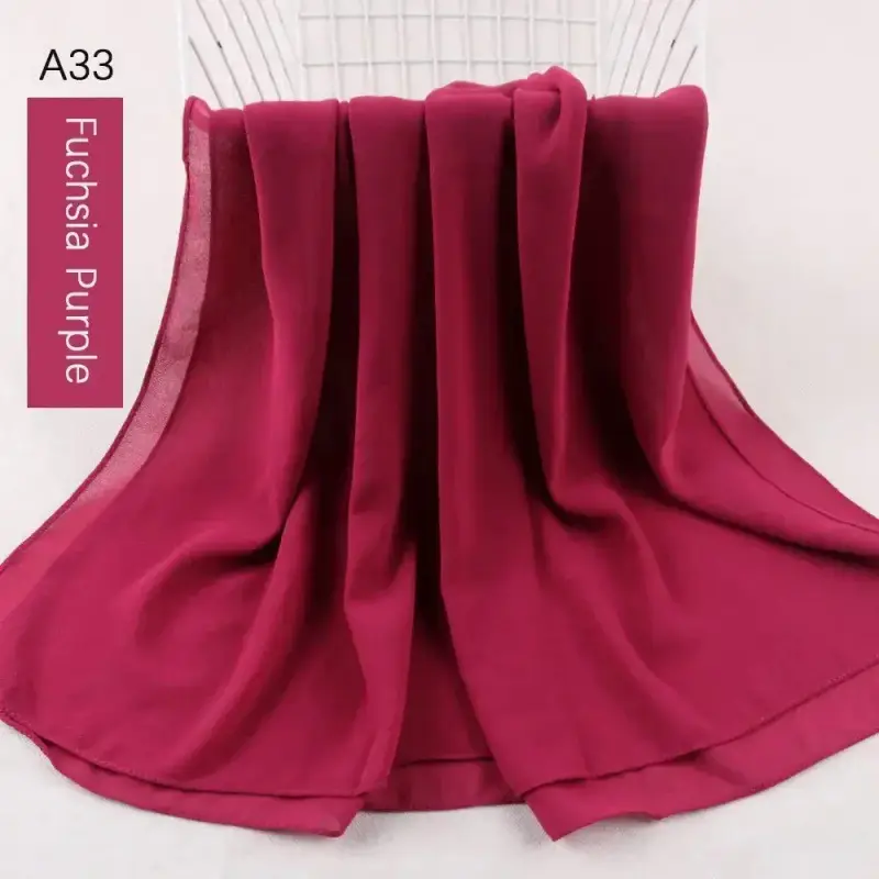 Muslim Pearl Chiffon Head Scarf Lavender Gray A35 - Image 31
