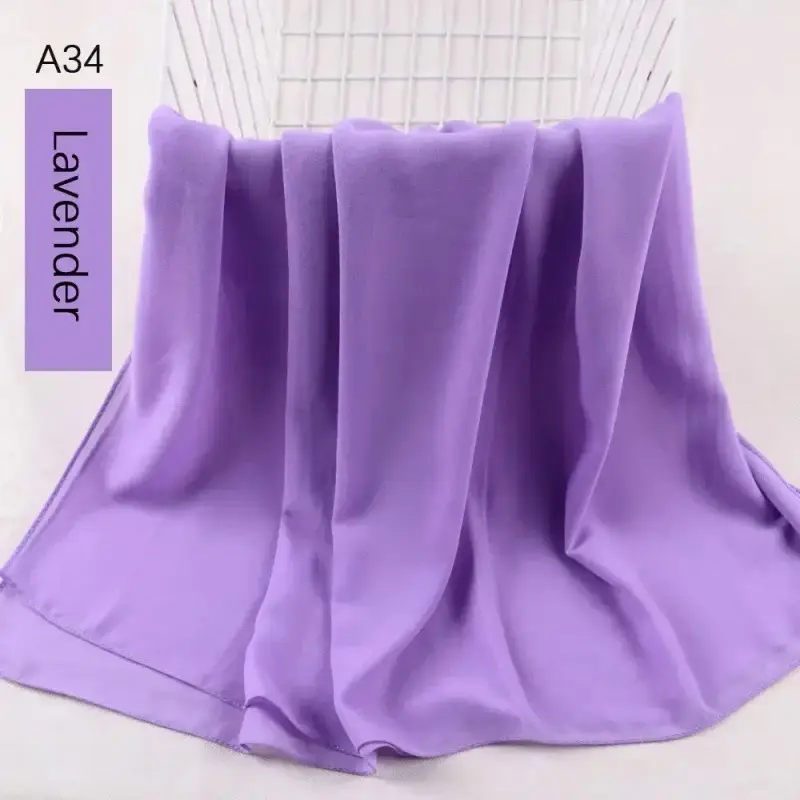 Muslim Pearl Chiffon Head Scarf Lavender Gray A35 - Image 32