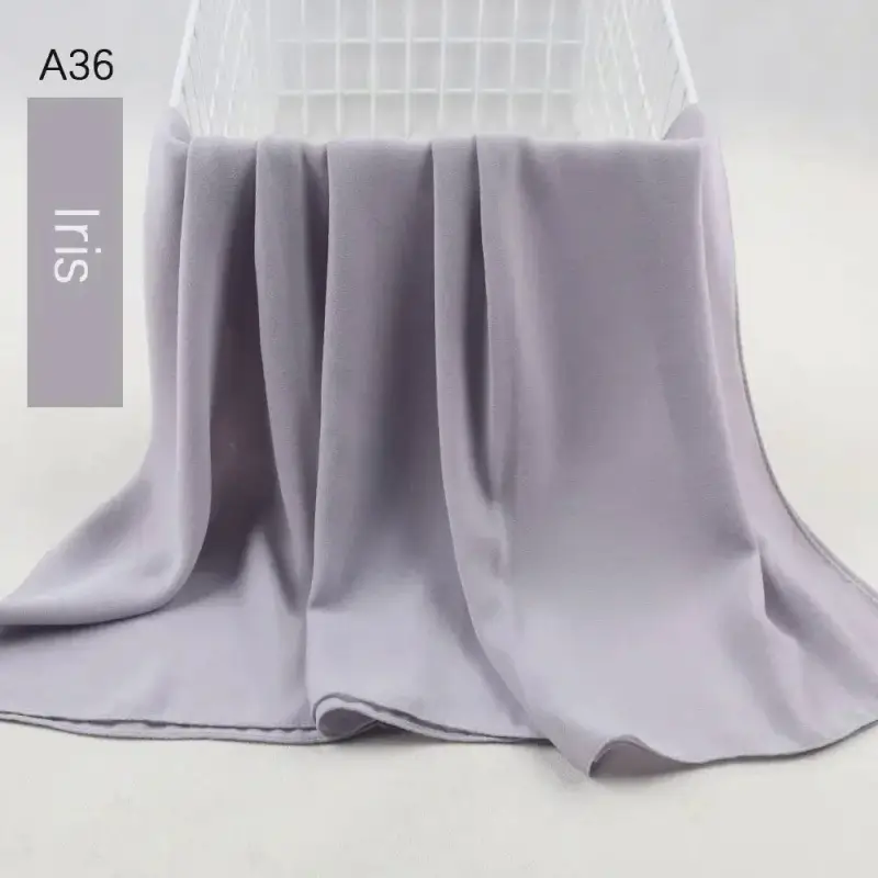 Muslim Pearl Chiffon Head Scarf Lavender Gray A35 - Image 34