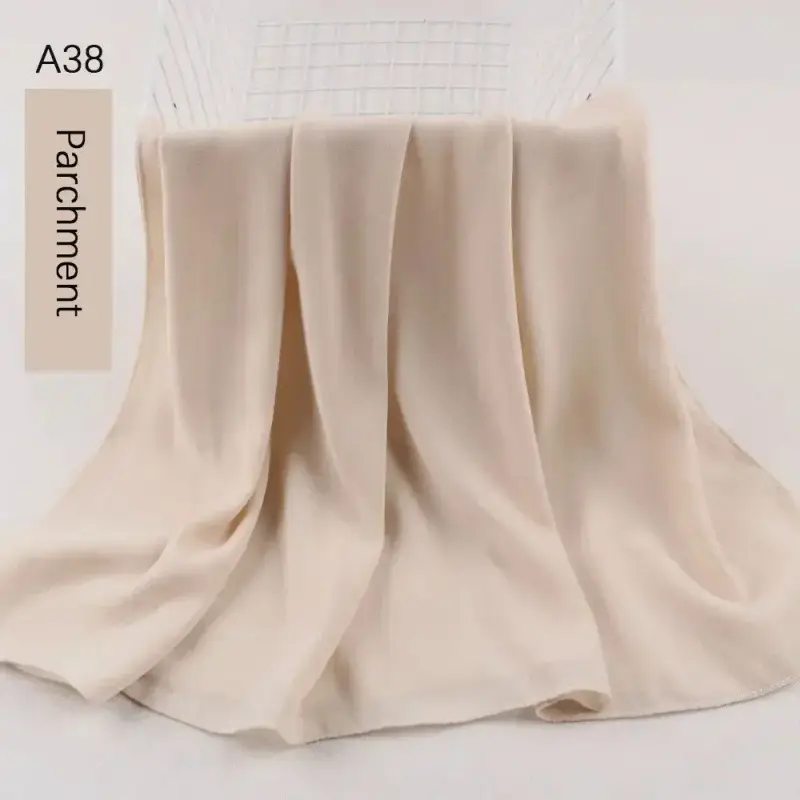 Muslim Pearl Chiffon Head Scarf Lavender Gray A35 - Image 35