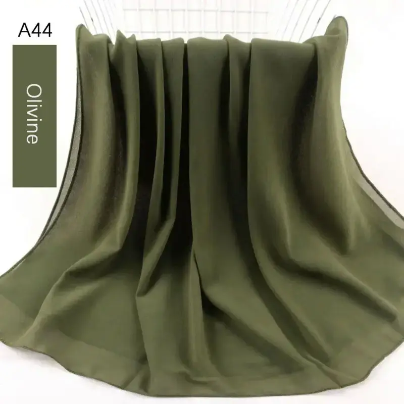 Muslim Pearl Chiffon Head Scarf Lavender Gray A35 - Image 41