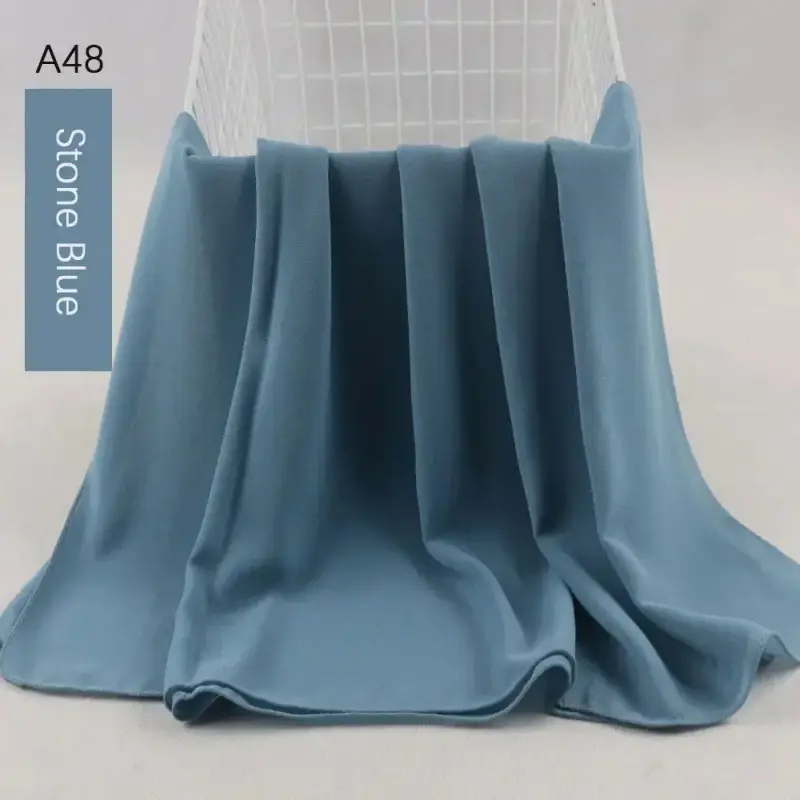 Muslim Pearl Chiffon Head Scarf Lavender Gray A35 - Image 45