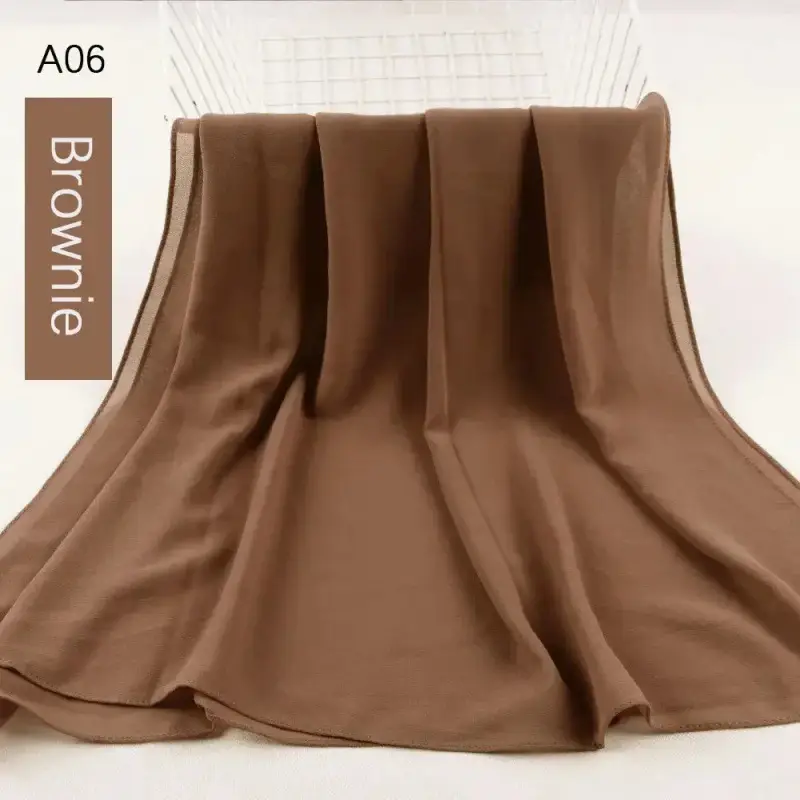 Muslim Pearl Chiffon Head Scarf Lavender Gray A35 - Image 5