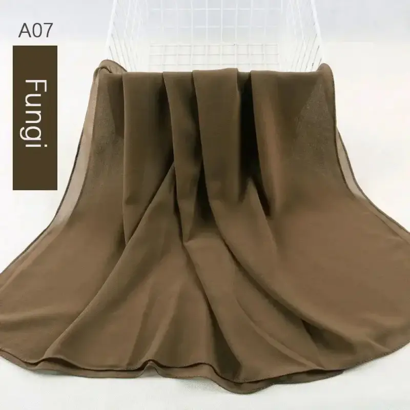 Muslim Pearl Chiffon Head Scarf Lavender Gray A35 - Image 6