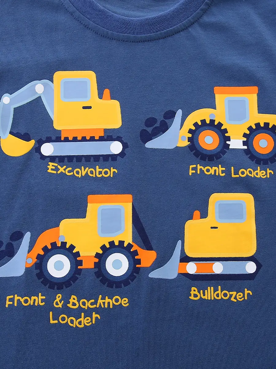 Blue T-Shirt for Boys with Truck Design - Image 5