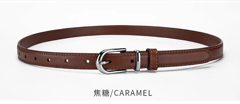 Women's Black Genuine Leather Belt with Alloy Buckle β feature 12