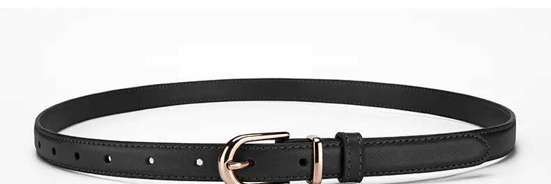 Women's Black Genuine Leather Belt with Alloy Buckle β feature 15