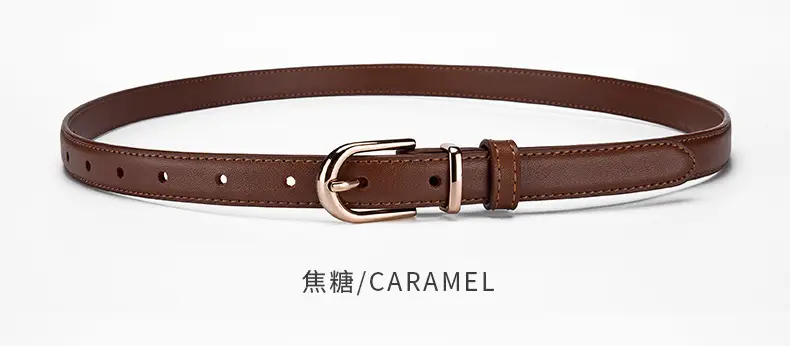 Women's Black Genuine Leather Belt with Alloy Buckle β feature 9