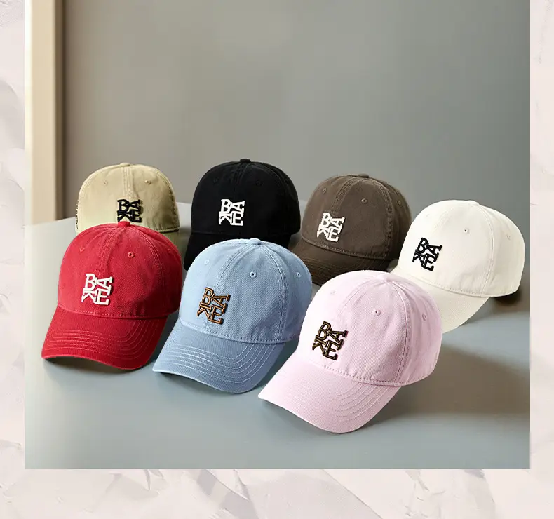 Pink Bassett Letter Baseball Cap for Men — feature 11