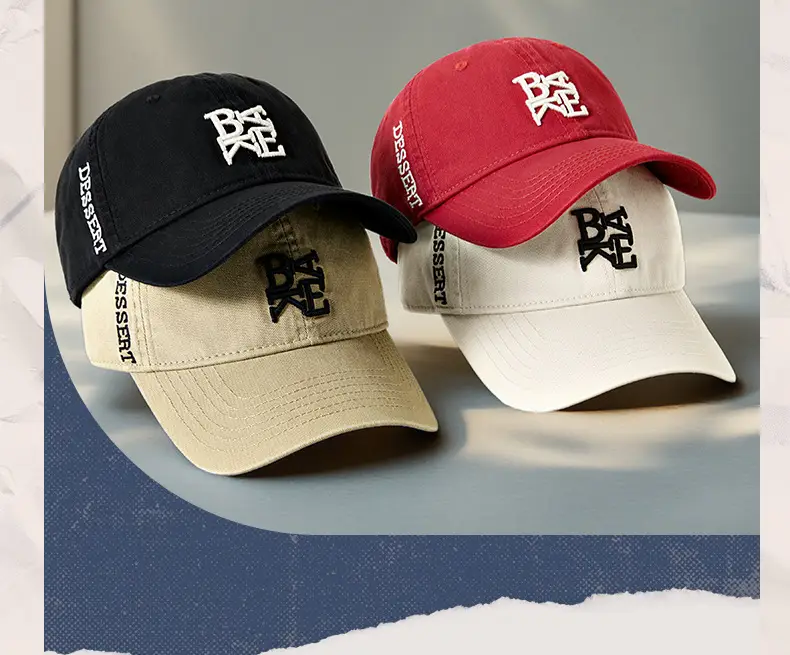 Pink Bassett Letter Baseball Cap for Men — feature 15