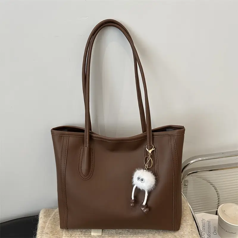 Women's Large Capacity Textured Tote Bag Cream Brown — feature 13