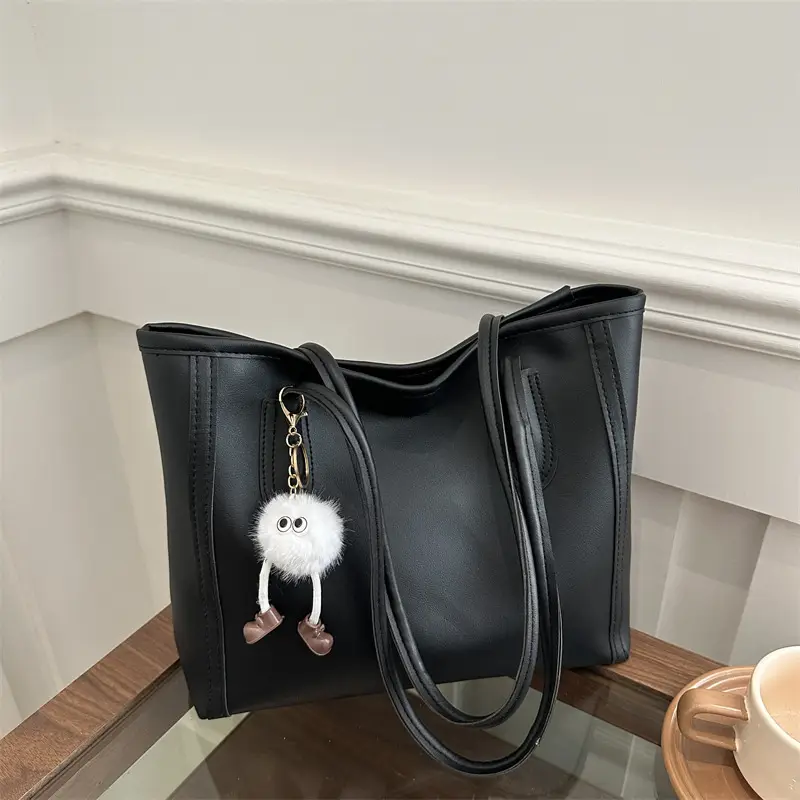 Women's Large Capacity Textured Tote Bag Cream Brown — feature 16