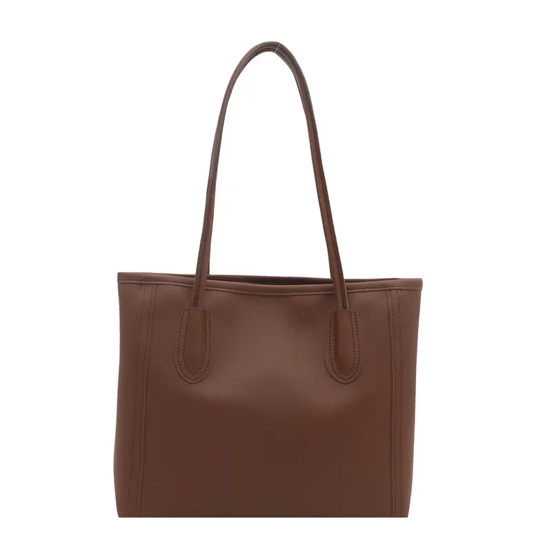 Women's Large Capacity Textured Tote Bag Cream Brown - Image 4