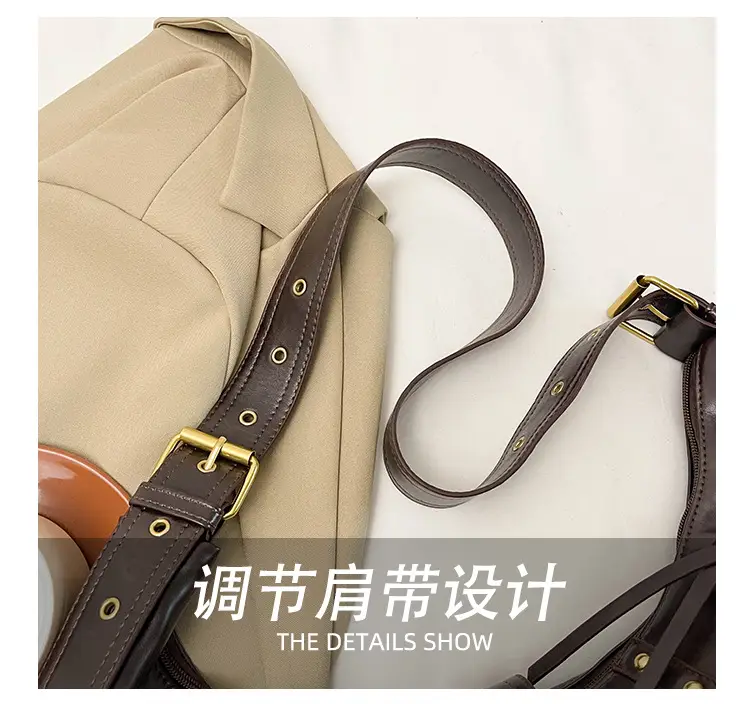 Women's Rivet Single Shoulder Crossbody Bag Maroon 2024 — feature 9