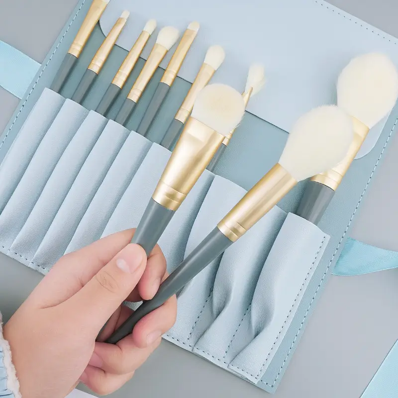 10 Piece Makeup Brush Set for Beginners Powder Blush Eye Shadow - Image 3