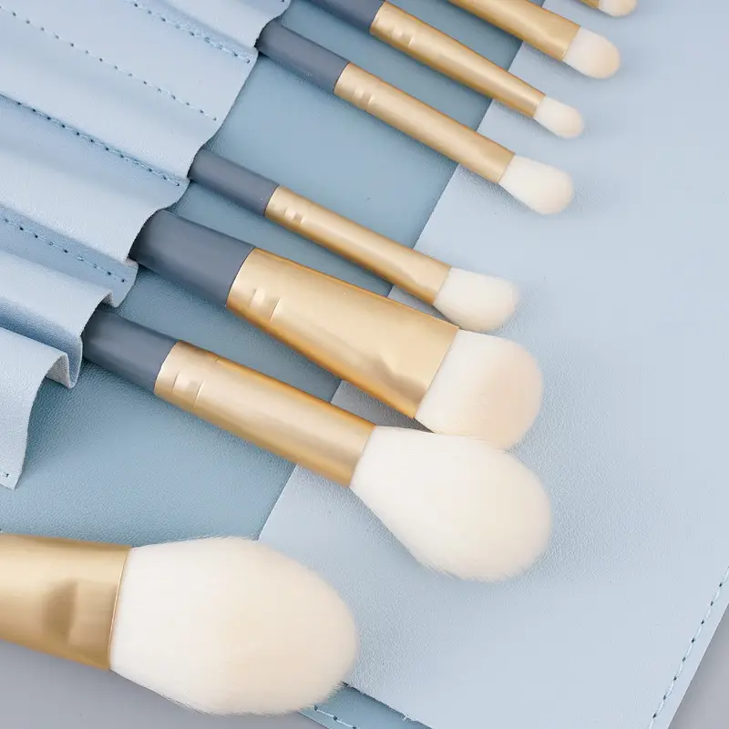 10 Piece Makeup Brush Set for Beginners Powder Blush Eye Shadow - Image 4