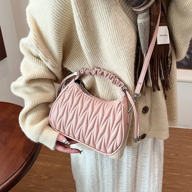 Brown Pleated Crossbody Bag for Women 2025 - Image 8