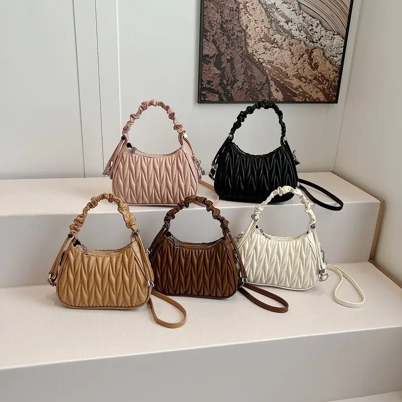 Brown Pleated Crossbody Bag for Women 2025 - Image 9