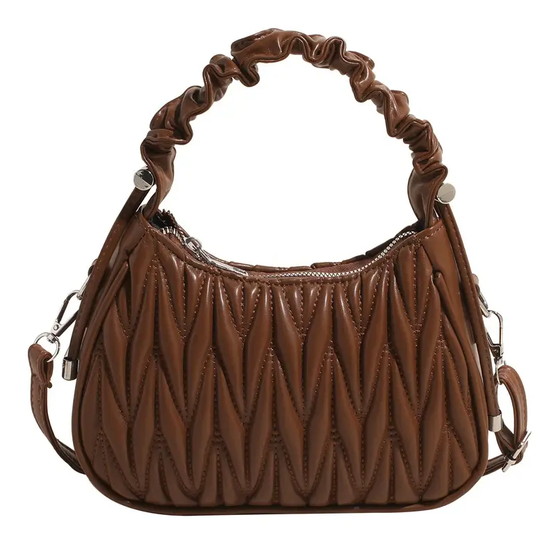 Brown Pleated Crossbody Bag for Women 2025 - Image 3