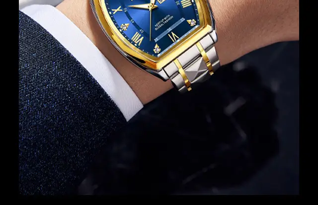 Wine Barrel Fashion Aggressive Men's Watch Automatic Non-mechanical Waterproof Business Double Calendar Luminous Watch Men's Wrist Watch — feature 15