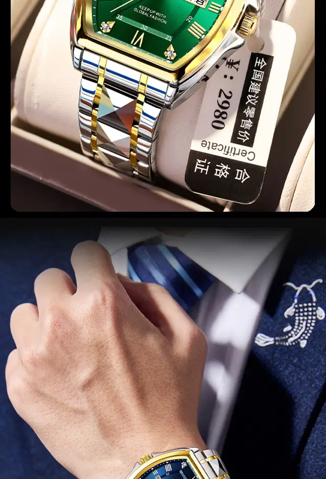 Wine Barrel Fashion Aggressive Men's Watch Automatic Non-mechanical Waterproof Business Double Calendar Luminous Watch Men's Wrist Watch — feature 3