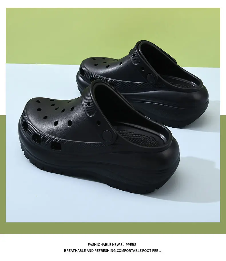 Light wheel hole shoes thick bottom shit feeling EVA shoes women's arch support detachable slippers sandals wholesale — feature 12