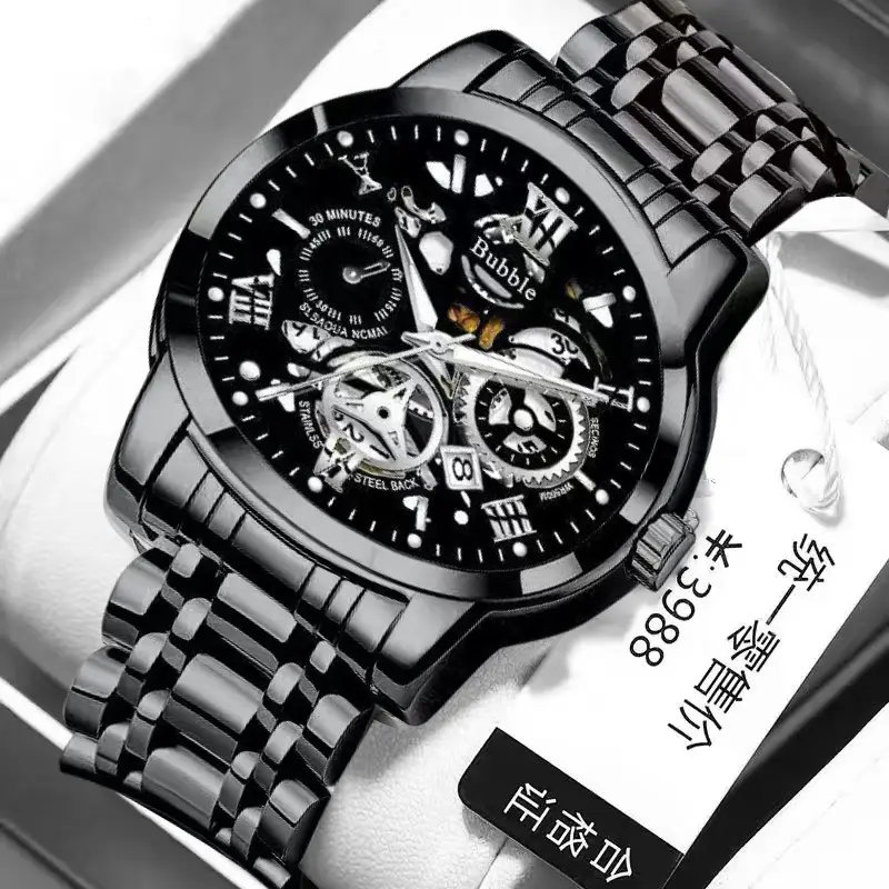 Hollow Watch Brand Genuine Fully Automatic Quartz Movement Retro High-Looking Anti-Fall Fashion Men's Watch New Style