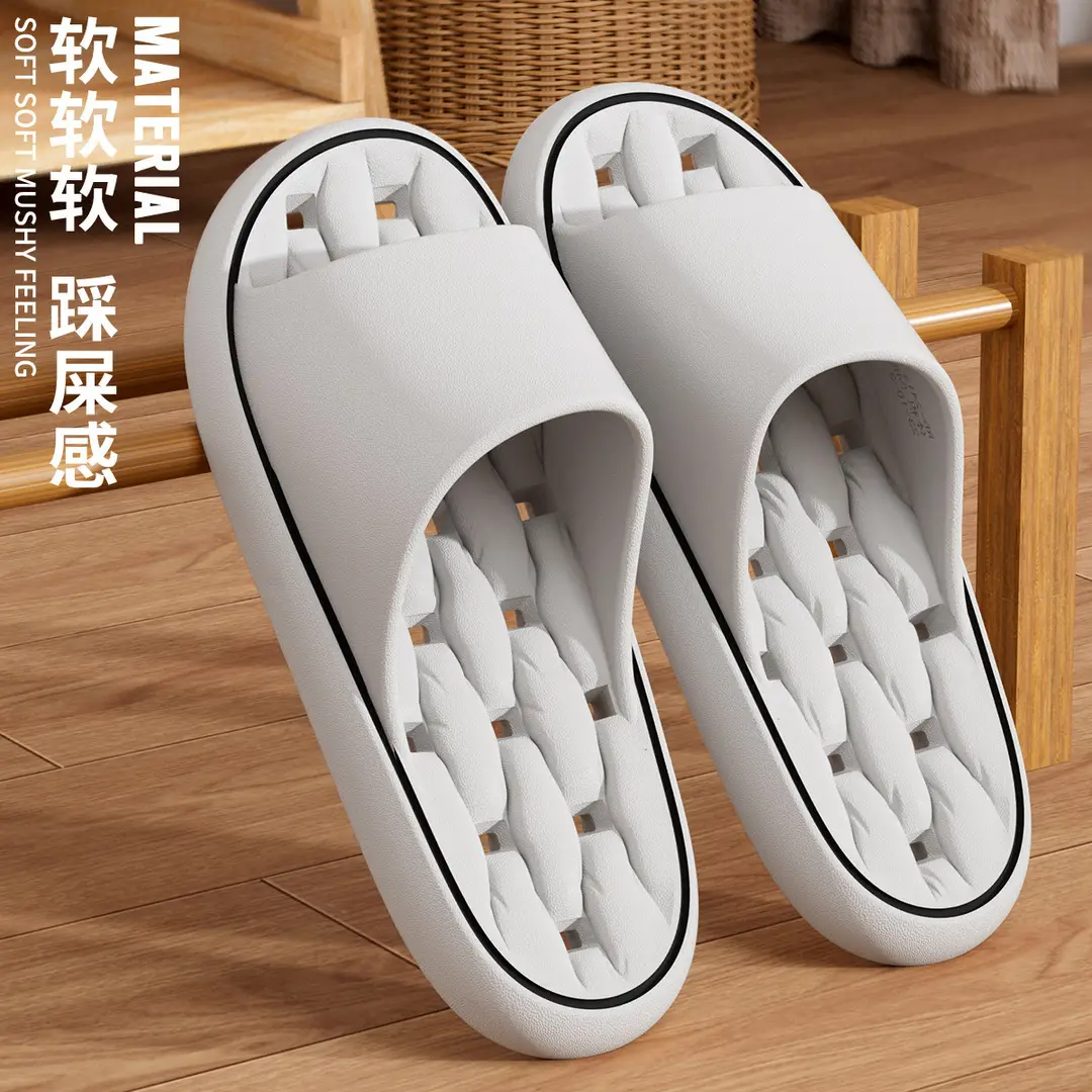 Bathroom Slippers Women's New Quick-drying Non-slip Indoor Bath Couples Non-slip Thick Bottom Leakage Sandals for Men's Home - Image 9