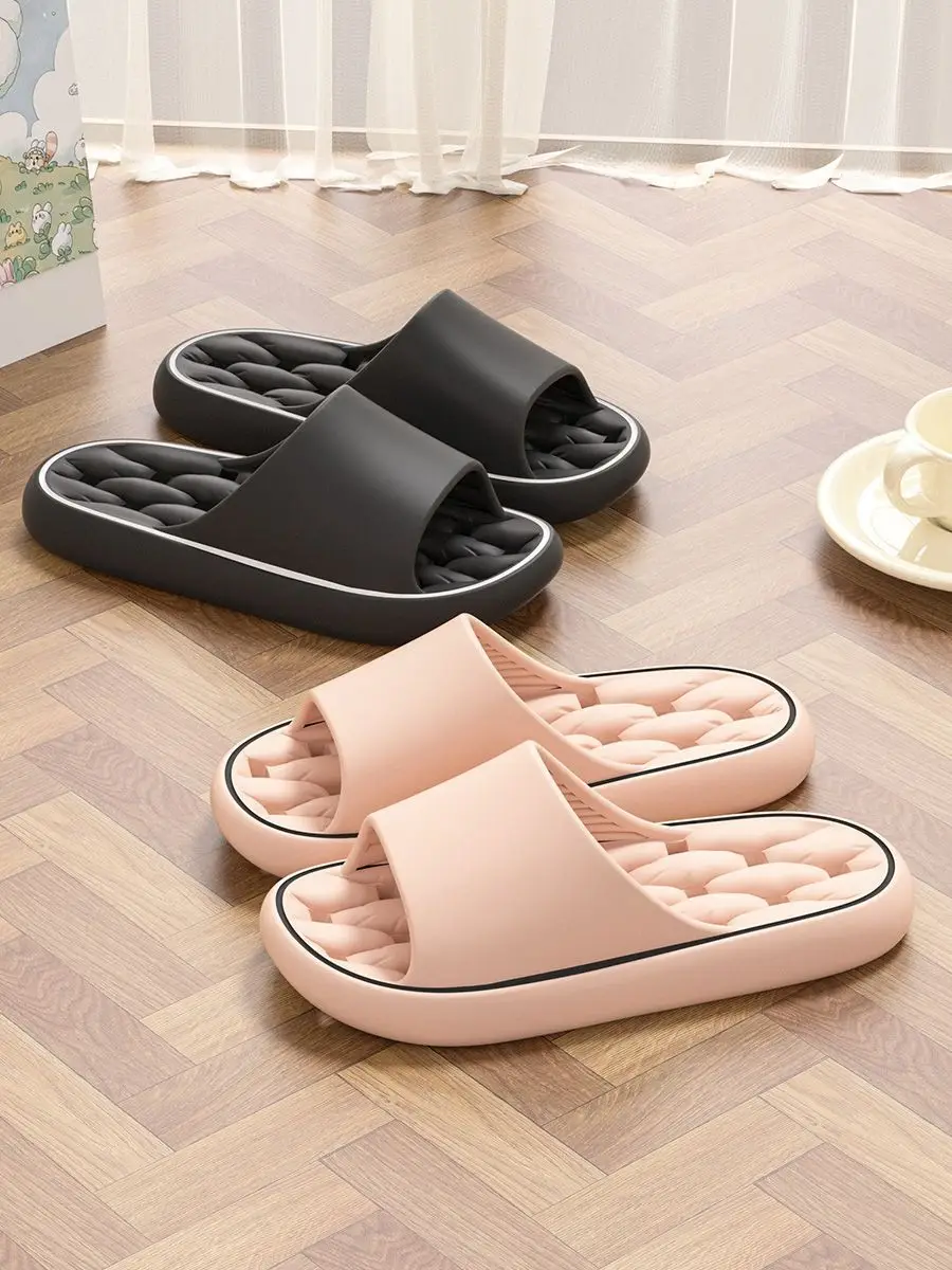 Bathroom Slippers Women's New Quick-drying Non-slip Indoor Bath Couples Non-slip Thick Bottom Leakage Sandals for Men's Home — feature 10