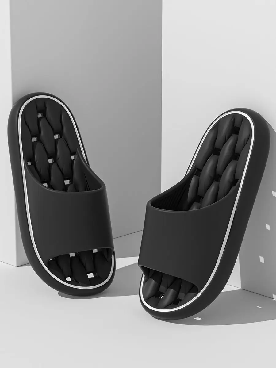 Bathroom Slippers Women's New Quick-drying Non-slip Indoor Bath Couples Non-slip Thick Bottom Leakage Sandals for Men's Home — feature 6
