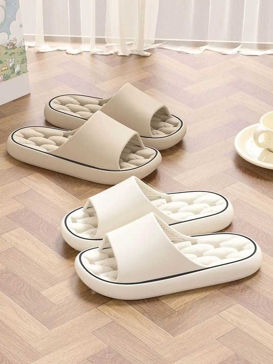 Bathroom Slippers Women's New Quick-drying Non-slip Indoor Bath Couples Non-slip Thick Bottom Leakage Sandals for Men's Home — feature 9