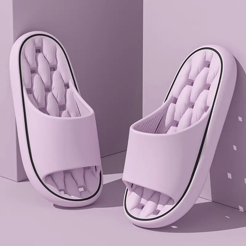 Bathroom Slippers Women's New Quick-drying Non-slip Indoor Bath Couples Non-slip Thick Bottom Leakage Sandals for Men's Home - Image 2