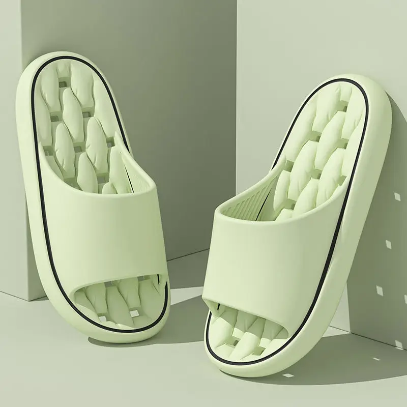 Bathroom Slippers Women's New Quick-drying Non-slip Indoor Bath Couples Non-slip Thick Bottom Leakage Sandals for Men's Home - Image 3