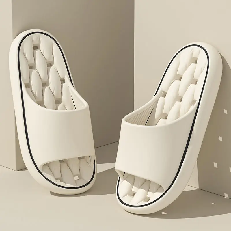 Bathroom Slippers Women's New Quick-drying Non-slip Indoor Bath Couples Non-slip Thick Bottom Leakage Sandals for Men's Home - Image 4
