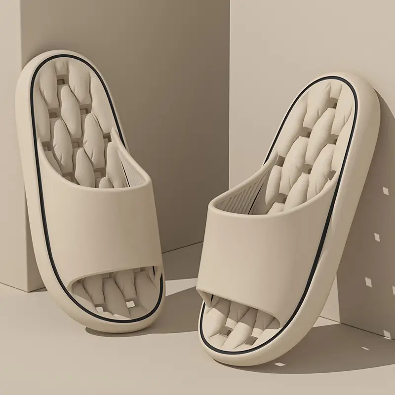 Bathroom Slippers Women's New Quick-drying Non-slip Indoor Bath Couples Non-slip Thick Bottom Leakage Sandals for Men's Home - Image 6