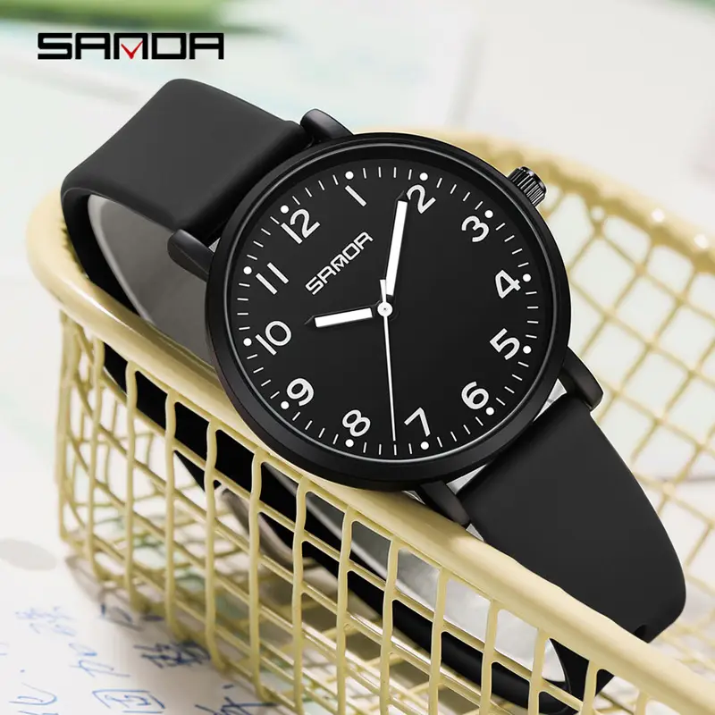 Sanda Green Silicone Student Quartz Watch for Men Women - Image 11