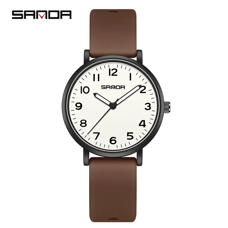 Sanda Green Silicone Student Quartz Watch for Men Women - Image 4