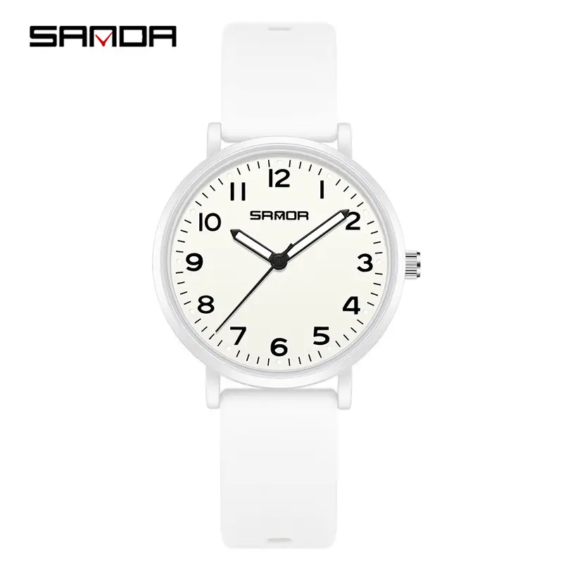Sanda Green Silicone Student Quartz Watch for Men Women - Image 5